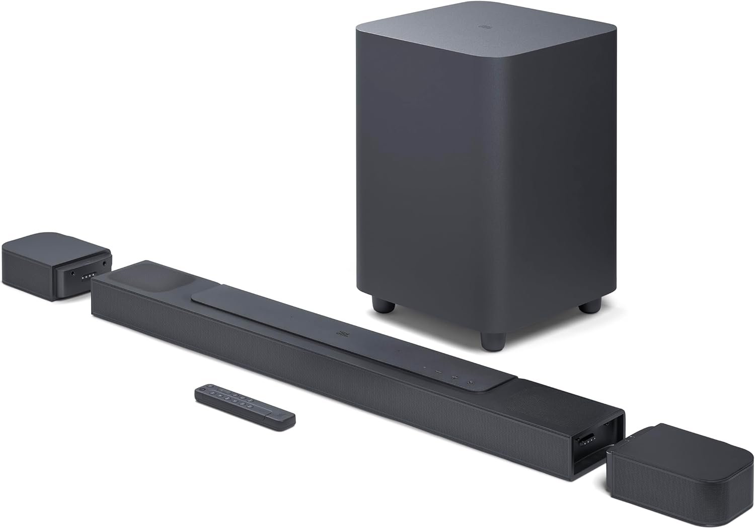 JBL Bar 800 5.1.2-Channel Soundbar with Dolby Atmos, Detachable Surround Speakers, 10″ Wireless Subwoofer, Built-in Wi-Fi with AirPlay, Chromecast, Black, Renewed