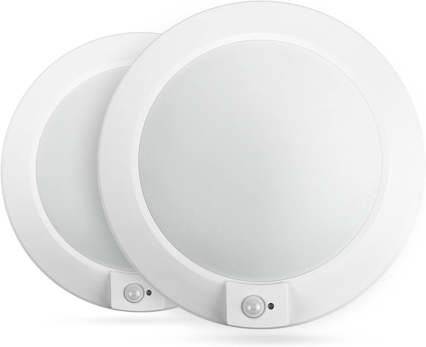 ECOELER PIR Motion Sensor Ceiling Light, 3CCT Selectable Occupancy Light with Time Countdown & Light Sensor, 16W 1000Lm, Hard-Wired Motion Light for Garage, Hallway, Stairwell, 2Pack
