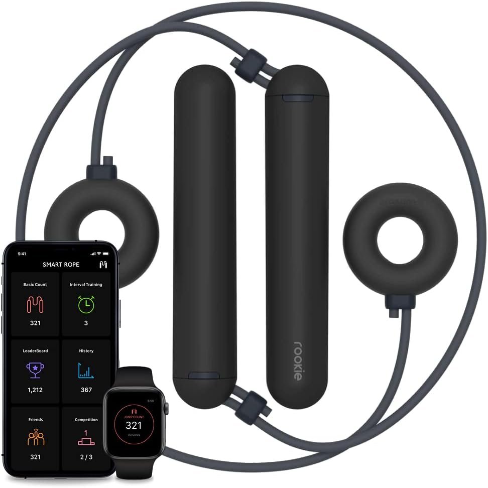 Tangram Smart Rope Rookie Donut – Cordless Fitness Jump Rope, App-Connected, Adjustable Length, Replaceable Battery, Track Jumps and Calories, Portable Workout Rope for Home and Gym