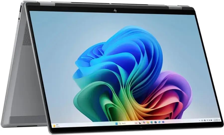 HP OmniBook X FILP Copilot+ PC 16 inch 2K Touch 2-in-1 Touchs Laptop, AMD Ryzen AI 5 340, 16GB DDR5 RAM, 512GB SSD, Backlit KB, Copilot+ PC, Windows 11 Home, Meteor Silver, 16-ar0013dx