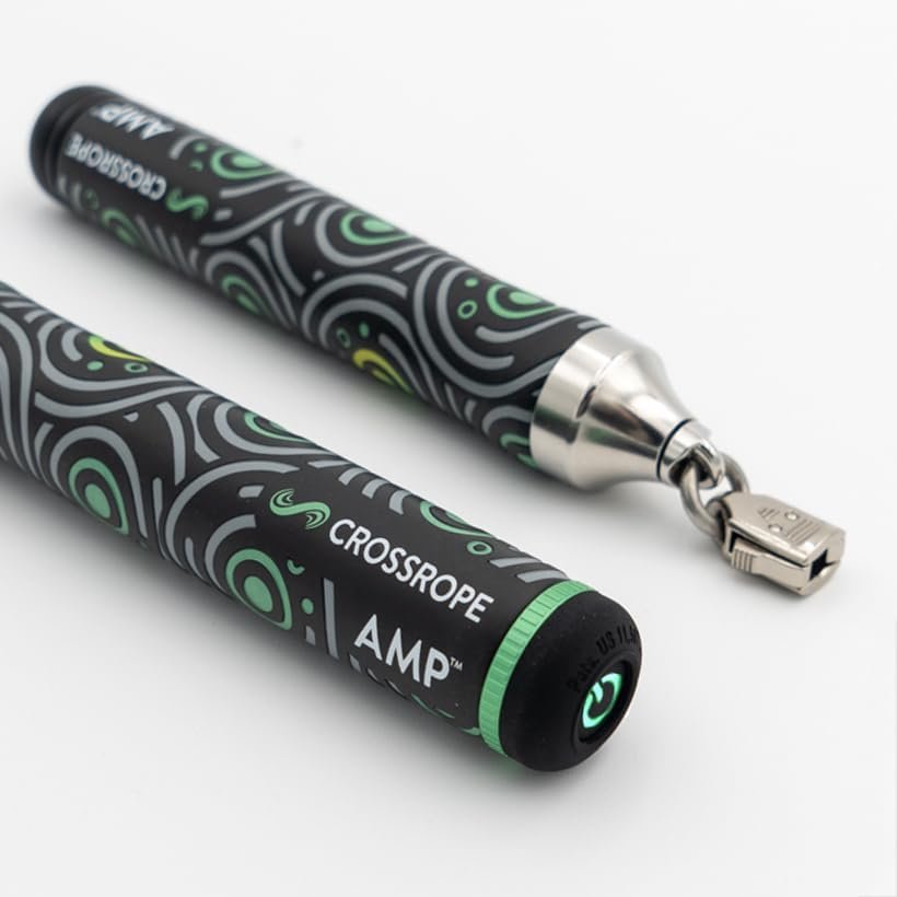 Crossrope AMP Smart Jump Rope Handles – Bluetooth- Connected Handle – Compatible with Crossrope Jump Ropes – Fitness Training for High Calorie Burn and Cardio – Membership Required