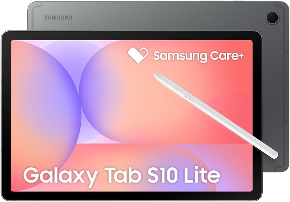 SAMSUNG Galaxy Tab S10 Lite with S-Pen | 128GB, 6GB RAM, Wi-Fi Only | 10.9” 90Hz LCD, Android 15 WiFi 6 Tablet, All Day Battery | International Model X400 | 256GB SD Card Bundle, Gray