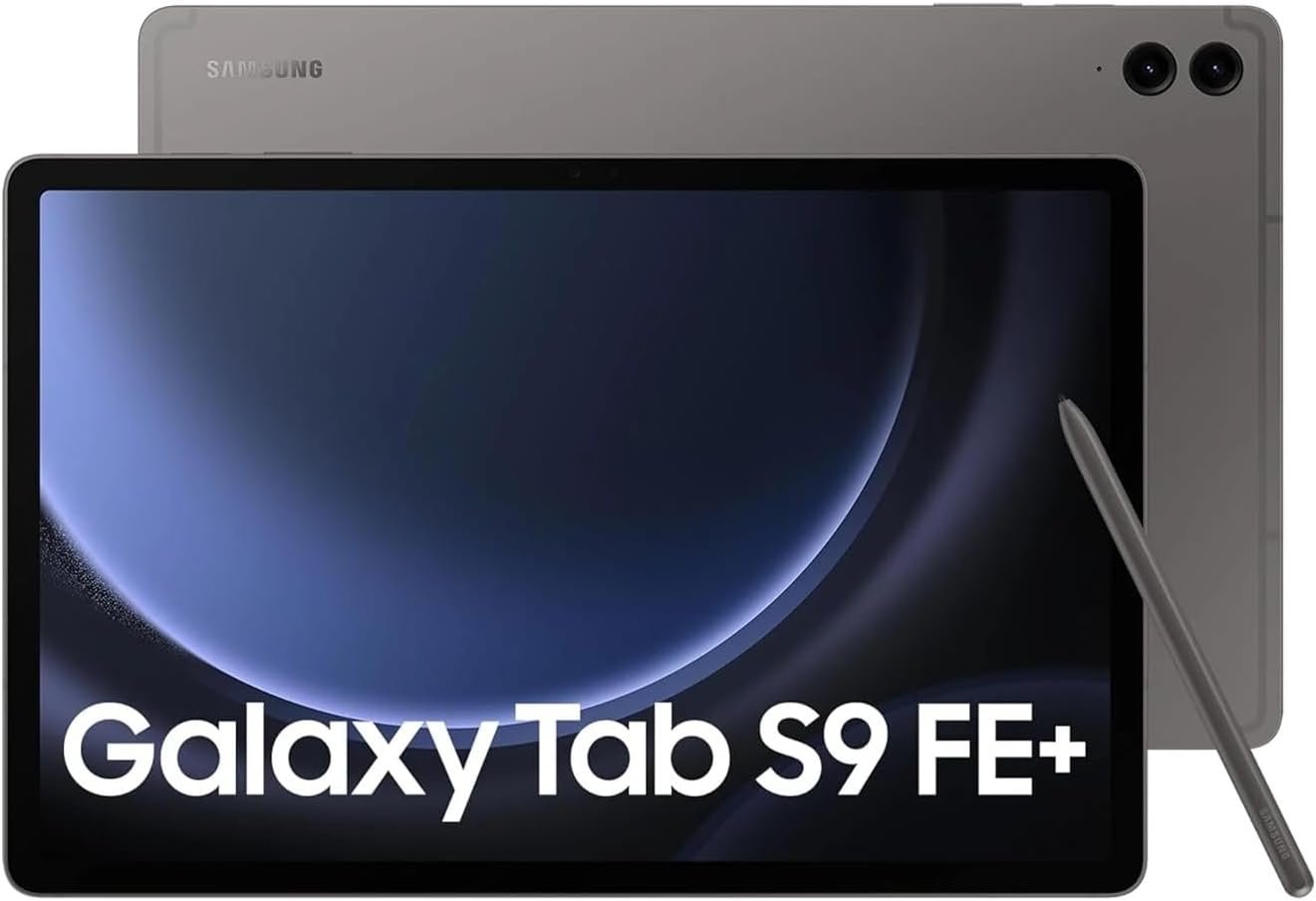 SAMSUNG Galaxy Tab S9 FE+ Plus w/S-Pen (256GB, 12GB, Wi-Fi) 12.4″ WiFi 6 Android Tablet, 4K Camera, International Model – X610 (Gray)