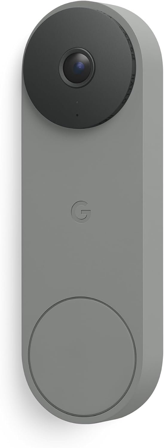 Google Nest Doorbell (Wired, 3rd Gen) – 2K Video and Gemini, Live View, Night Vision, 2-Way Audio – Works with Google Home – 2025 Model – Hazel