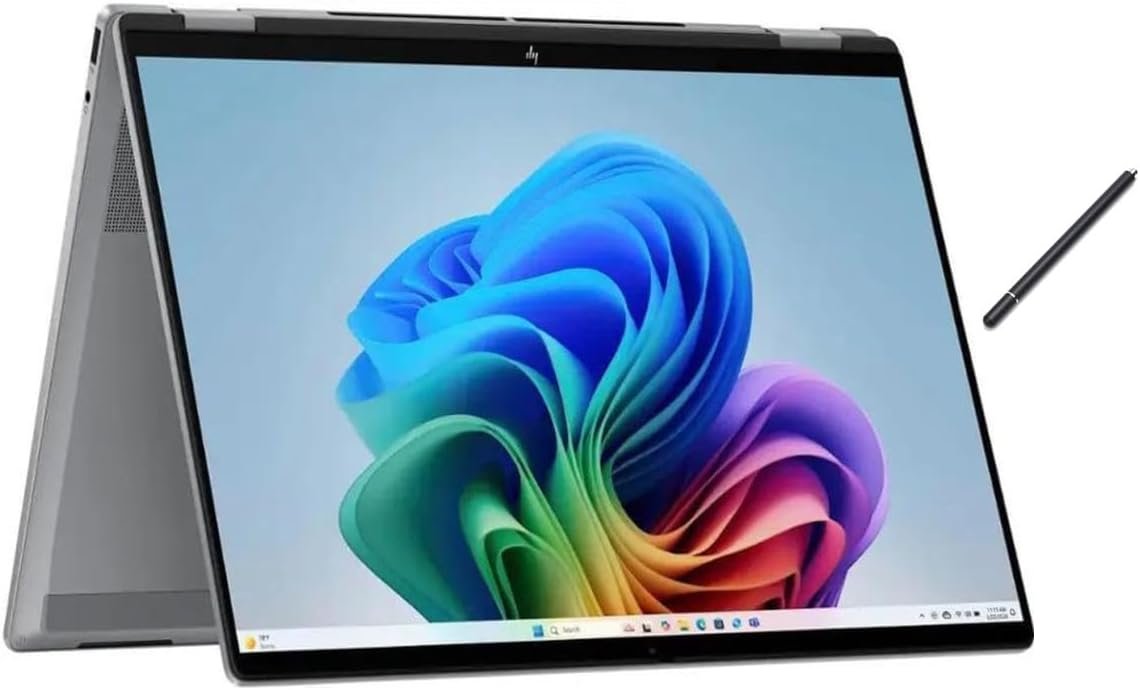 HP OmniBook X Flip 2-in-1 16″ FHD+ Touch Screen Laptop |AMD Ryzen AI 5 340|AMD Radeon 840M | Copilot|Backlit|Meteor Silver| 16GB RAM DDR5 | 512GB SSD |Windows 11 Home|Bundle with Stylus Pen