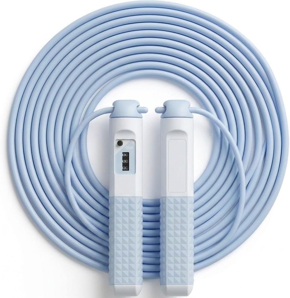 Jump Rope with Counter for Fitness, Tangle-Free Adjustable Skipping Rope with Mechanical Counter and Anti-Slip Grips, Speed Workout Gear for Men, Women, Kids & Weight Loss Exercises