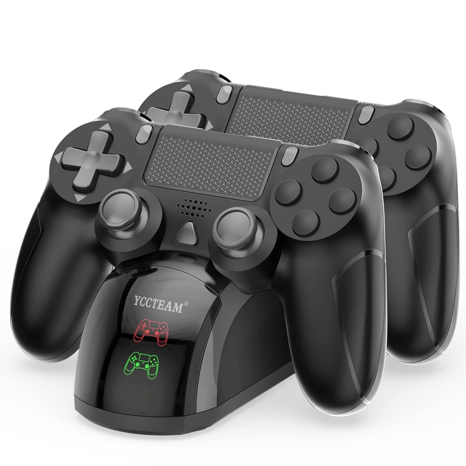 P4 Controller Charger Dock Station, 1.8 Hrs Fast Charging for P4 Charging Station, Charging Station with LED Indicator Charge Chip, Dual USB PS4 Charger Dock for PS4/PS4 Slim/PS4 Pro Charge