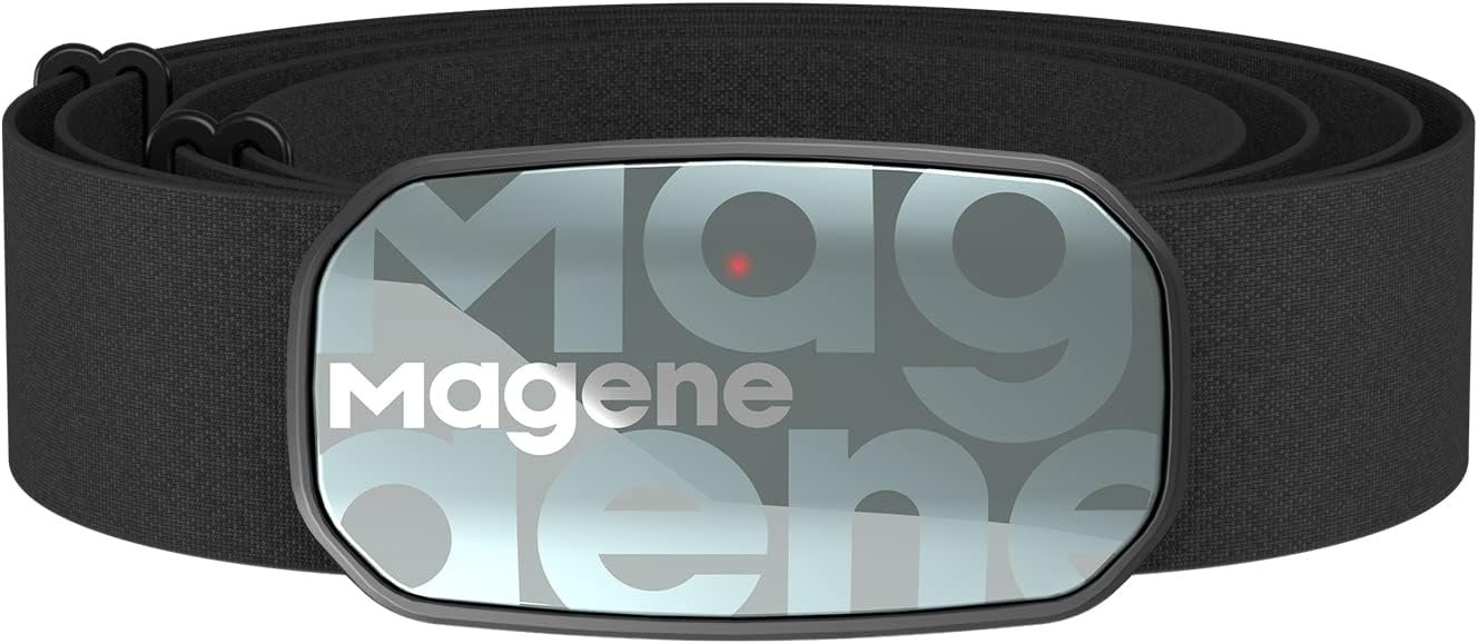 Magene H603 Chest Strap Heart Rate Monitor, ANT+ and Bluetooth Compatible with Fully Adjustable Strap, iPhone & Android Compatible