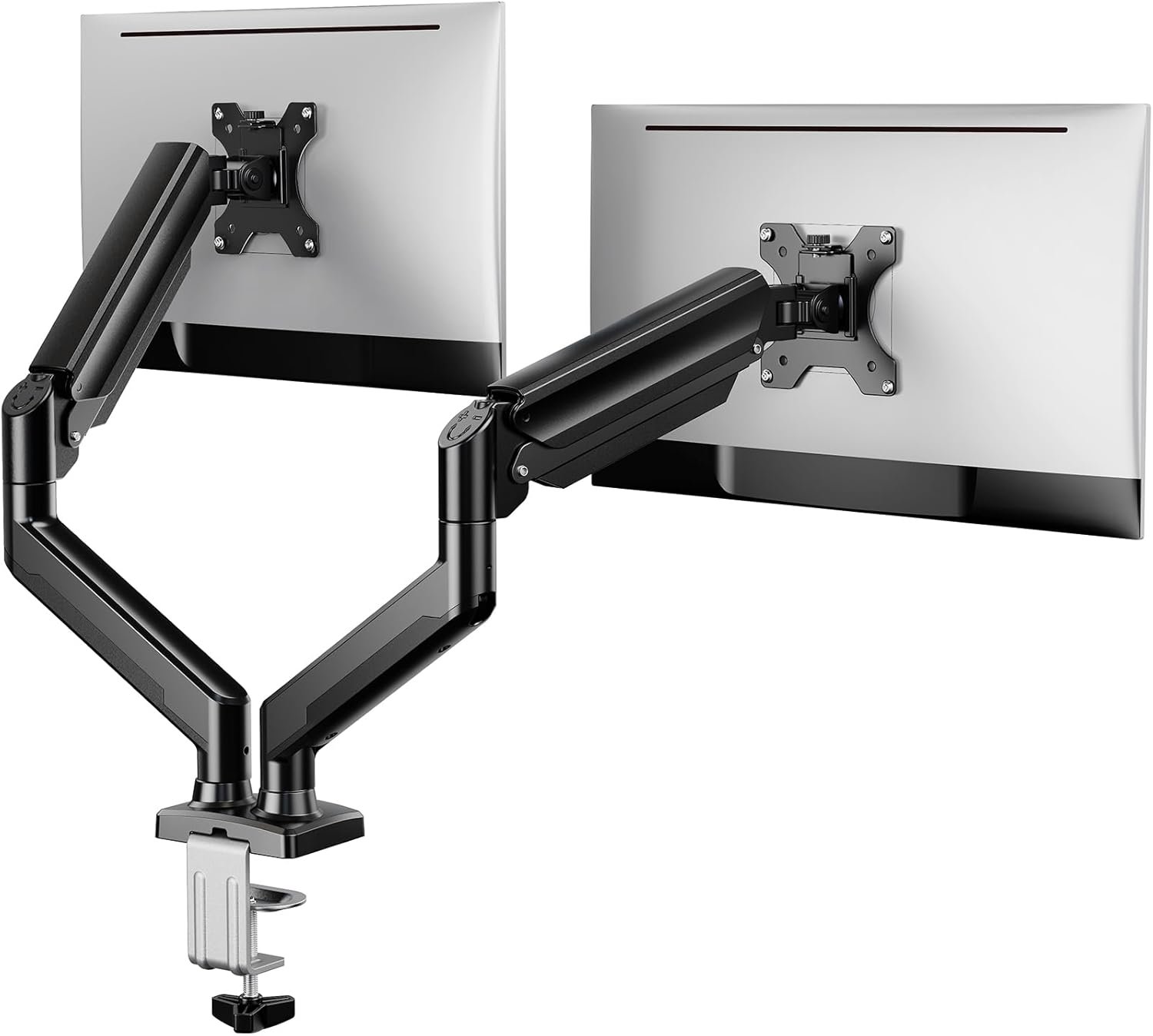 ErGear Dual Monitor Stand up to 33 inches Screen, Load-Bearing Max 22 lbs Each Arm, Adjustable Dual Monitor Mount, Sturdy Steel vesa Monitor Mount with Stable VESA 75×75 100x100mm