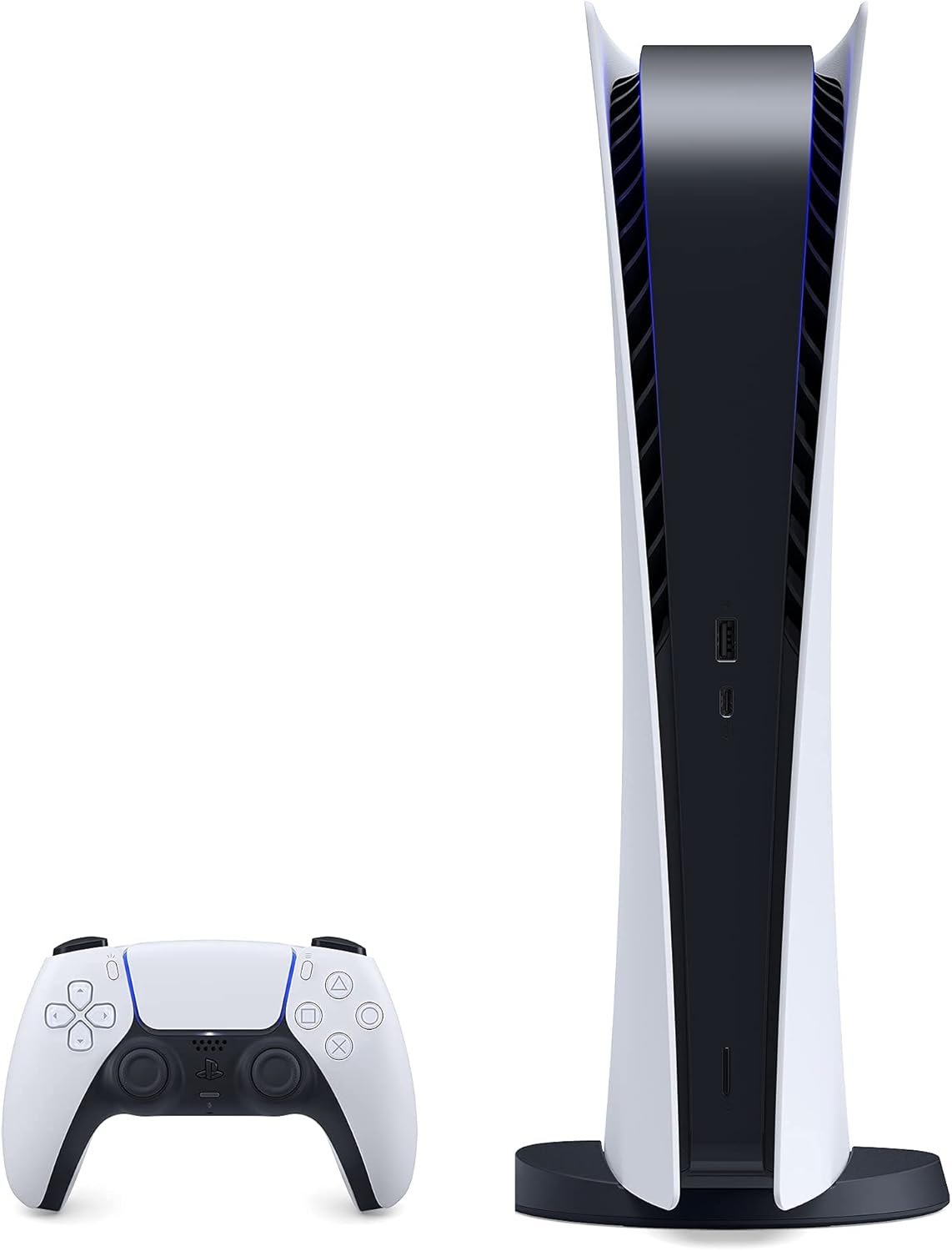 PS5 – Sony PlayStation 5 Digital Edition Gaming Console + Wireless Controller – 16GB GDDR6 RAM, 825GB SSD, 120Hz 8K Output, White