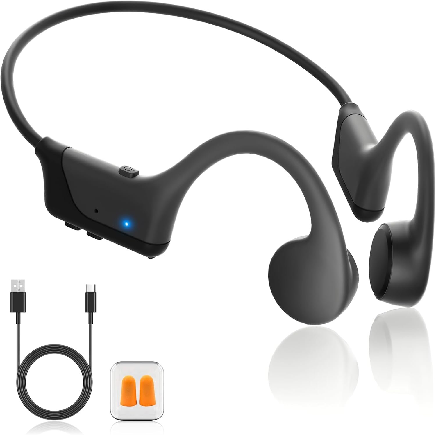 Bone Conduction Open-Ear Headphones，Bluetooth 5.4，IPX5 Waterproof，8 Hrs Battery Life，Comfortable Sports Earphones for Running，Gym