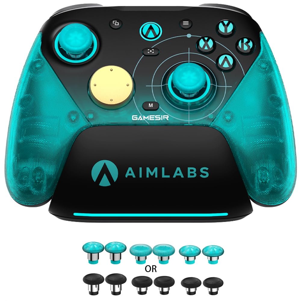 GameSir G7 Pro 8K PC Wireless Controller, Aimlabs Edition – 8000Hz Polling Rate Wired & 2.4G, TMR Joysticks Anti-Stick Drift, Hall Effect Analog Triggers, Esports Gamepad for Windows PC with 3.5mm Audio