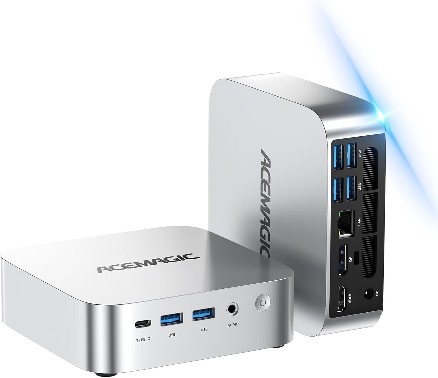 ACEMAGIC Mini Pc Computers Windows 11 Pro, Ryzen R2544 8GB DDR4 RAM 256GB SSD, Triple-Screen 4K Display WiFi 5 BT4.2 RJ45 for Home/Office/Business Mini Desktop