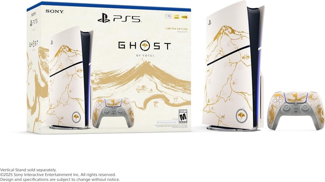 PlayStation 5 Console – Ghost of Yōtei Gold Limited Edition Bundle (Slim Edition)