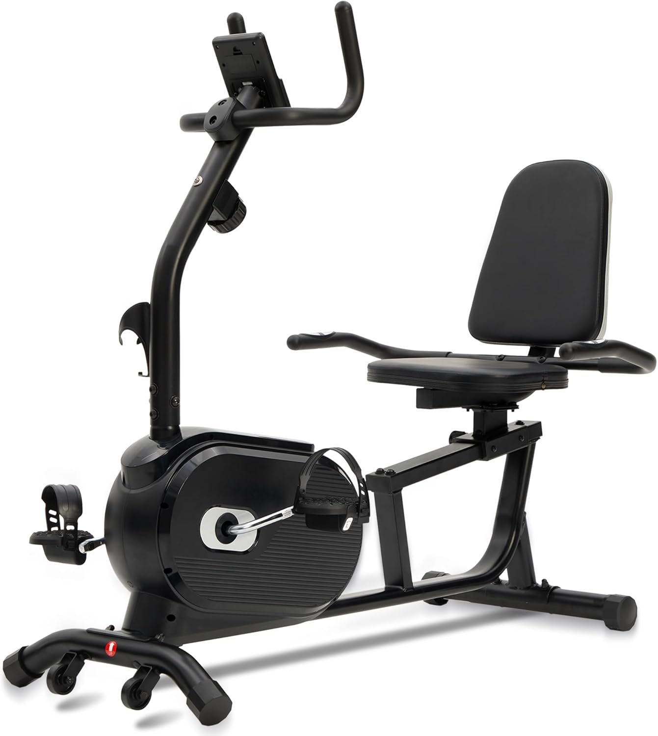 Recumbent Exercise Bike for Seniors & Adults – Quiet Recumbent Stationary Bikes for Home, Bluetooth App, 16-Level Resistance, Adjustable Seat, Supports 380LB, LCD Display & Pulse Sensors