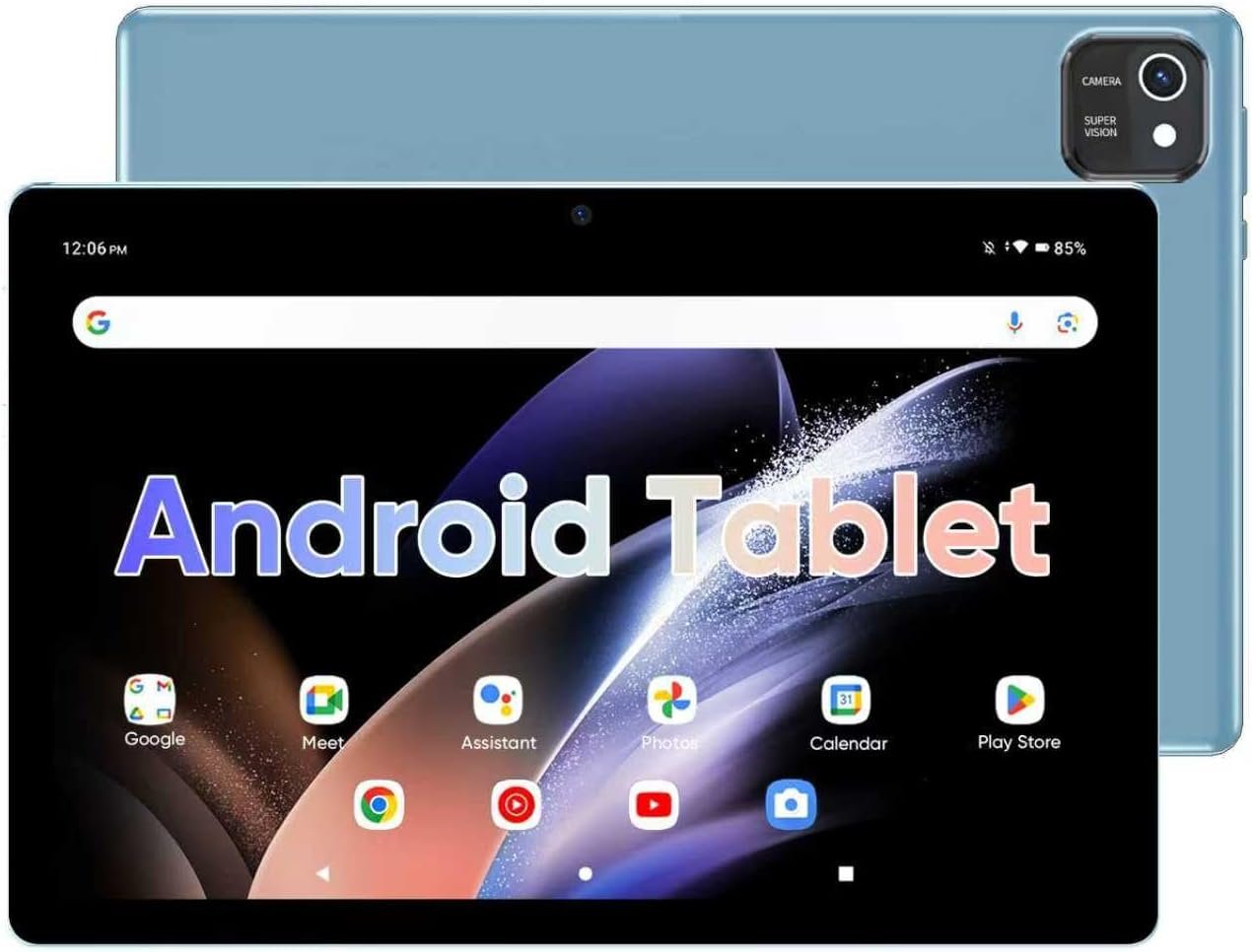 Tablet 10 inch Android Tablets, 6GB RAM 64GB ROM 512GB Expand, Quad-Core Processor, 1280×800 LCD Touch Screen, WiFi, Dual Camera, BT, 6000mAh Battery