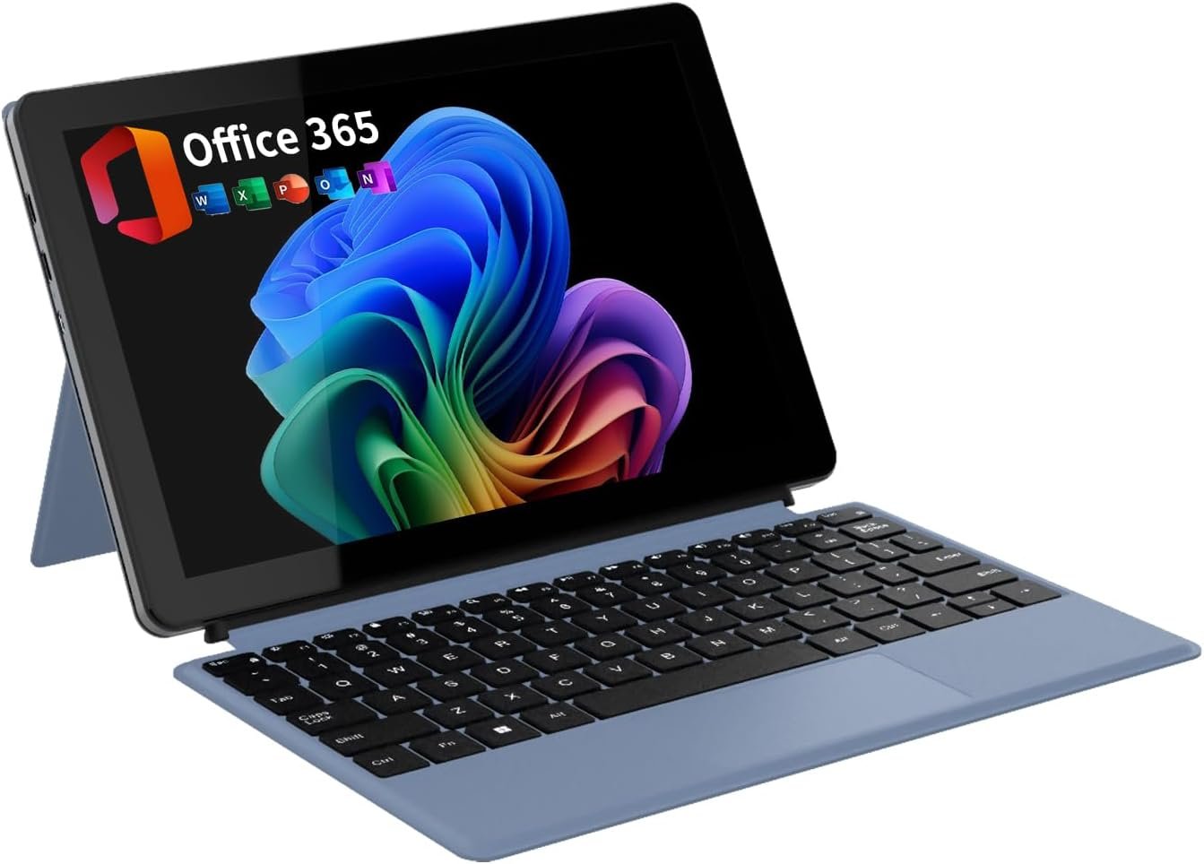 2-in-1 Laptop/Tablet (2026), Windows 11 PC with Magnetic Keyboard, 1-Year Office 365, 10.1″ FHD IPS Touchscreen, 8GB RAM 256GB SSD, 6500Y Processor, USB-C, 2 Stereo Speakers for Home Office Students