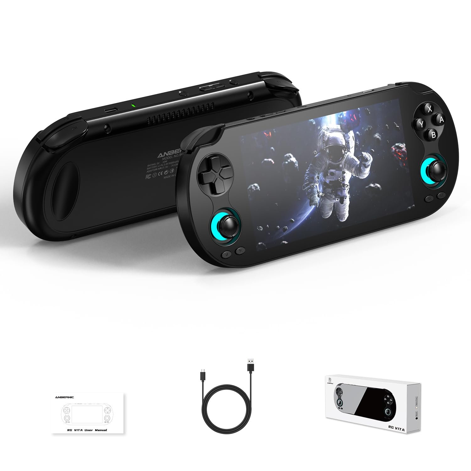 RG Vita Retro Handheld Game Console, Android 12 Portable Gaming Console with 5.46″ IPS Touch Screen, 3GB+64GB, Multi-Emulator, Wireless Screen Mirroring, Ideal for Home & Outdoor Entertainment (Black)