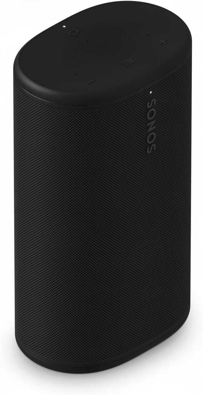 Sonos Play – Portable Bluetooth Speaker with WiFi, Alexa, 24-Hour Battery Life, Charging Base – Black