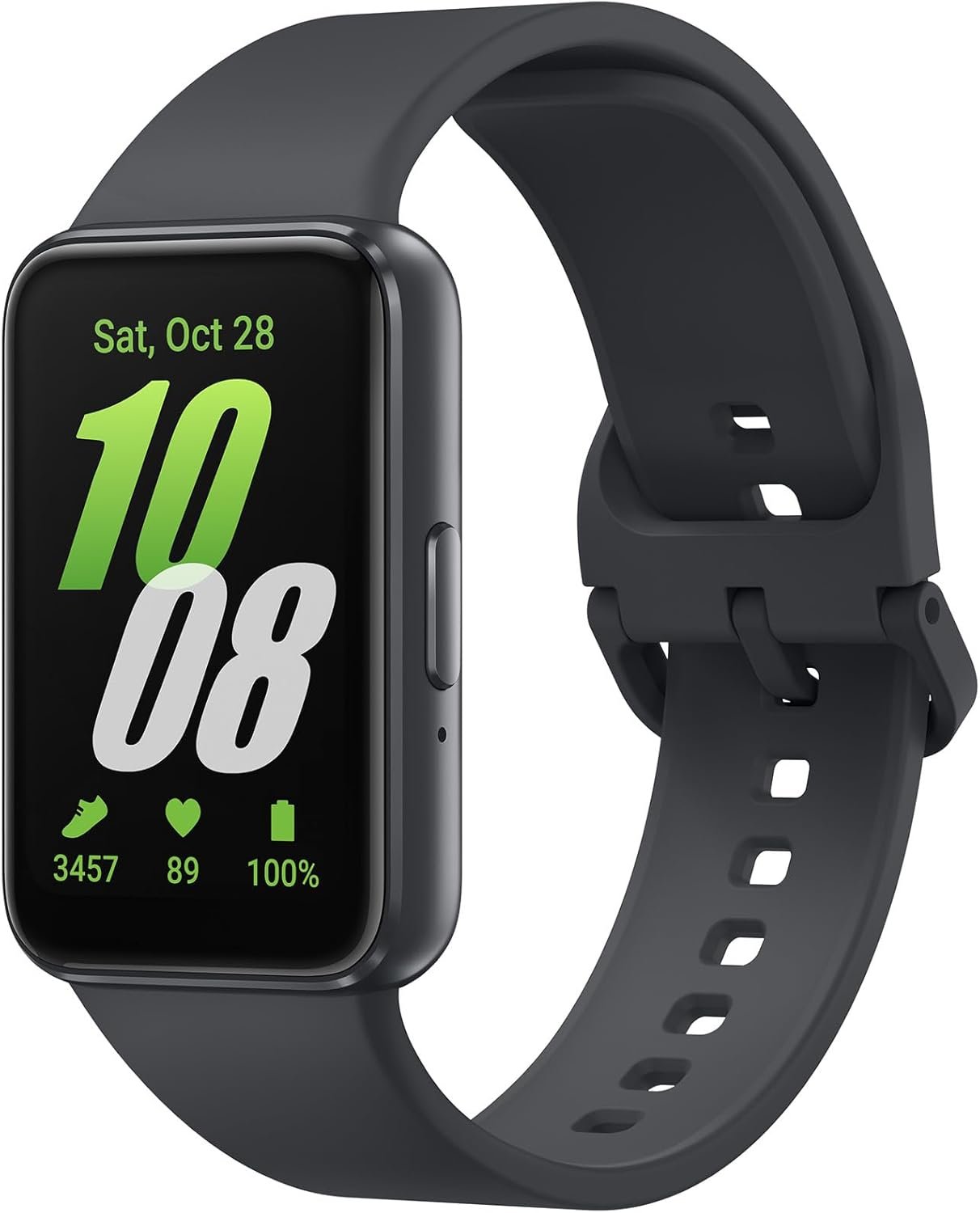 SAMSUNG Galaxy FIT 3 [2025, 40MM] 1.6″ AMOLED Display | IP68 Water Resistant | 14 Days Battery Life | 100+ Watchfaces | 100+ Exercise Modes | International Model (Fast Charger Bundle, Black)