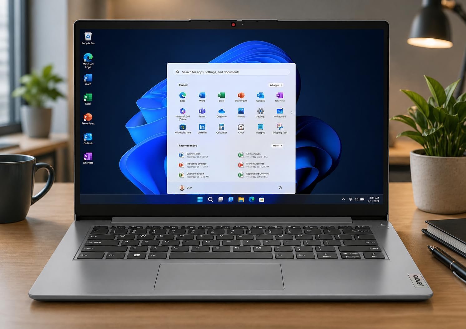 Lenovo IdeaPad Lightweight Business Laptop, Intel Dual-Core Processor, 4GB RAM, 128GB SSD, Include One Year Microsoft 365, USB-C, HD Webcam, Wi-Fi 6, Bluetooth, Windows 11 Home in S Mode