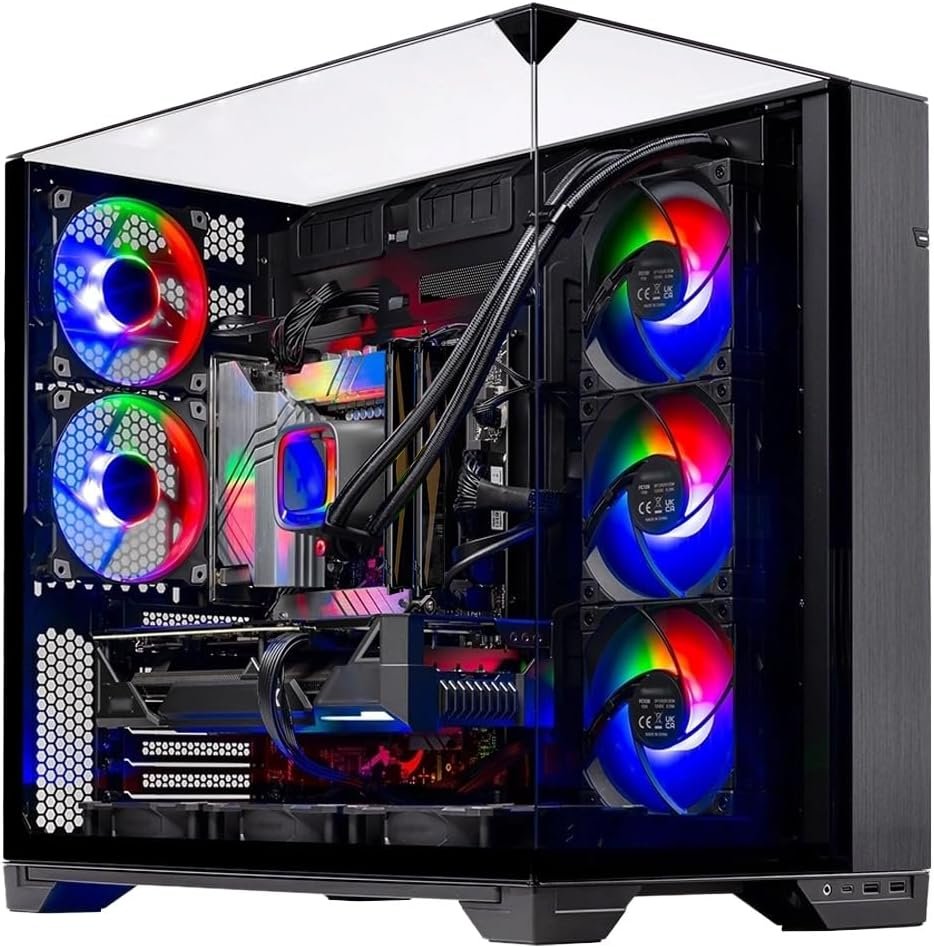 Skytech Gaming O11 Vision Gaming PC, AMD Ryzen 7 7800X3D 4.2GHz, NVIDIA RTX 5060 Ti 16GB, 1TB Gen4 NVMe SSD, 32GB DDR5 RAM 5600, 650W Gold PSU, 360 ARGB AIO, Wi-Fi, Win 11, Desktop