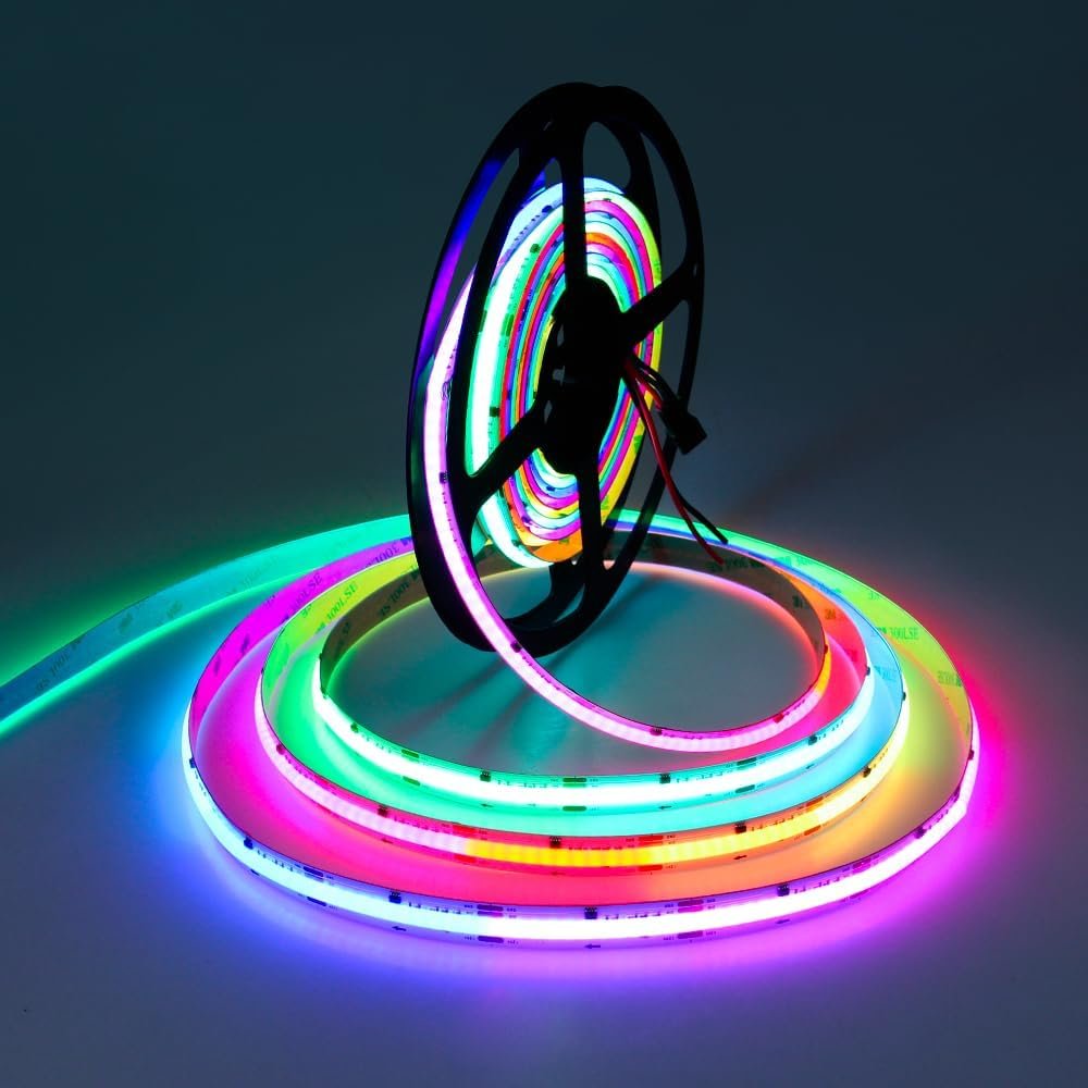 ALITOVE COB Led Strip Lights Addressable RGB IC WS2811 12V Led Lights Strip 16.4FT 3600LEDs Programmable Digital Flexible LED Pixel Rope Light for Bedroom TV Home Decor(No Power Supply & Controller)