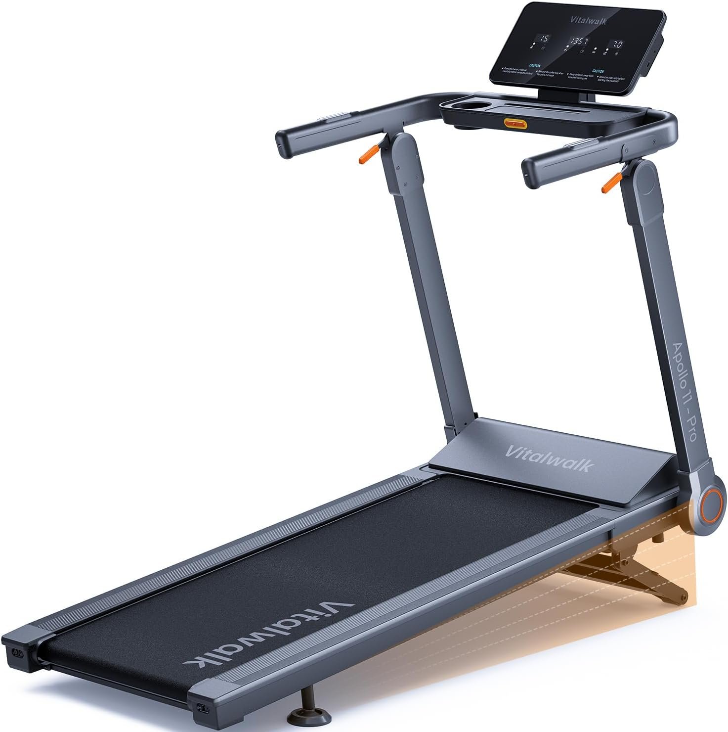 Vitalwalk Foldable Treadmill with Auto Incline, 48″x18″ Wide Running Belt, 10MPH, 3.5HP Brushless, Walking Pad Treadmill for Home, Auto Folding, No Installation, 350LBS Capacity, APP