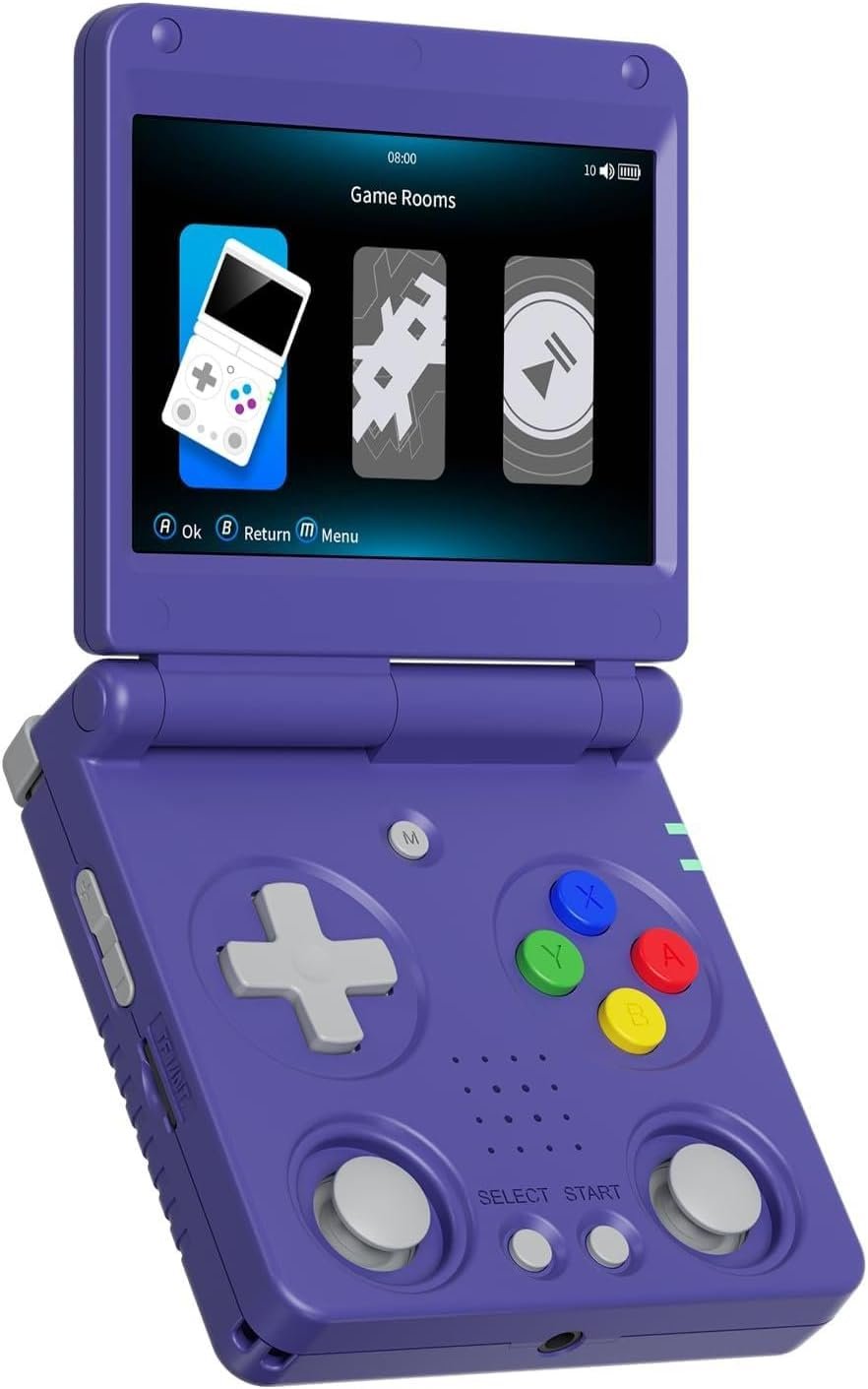 Anbernic RG34XXSP Retro Handheld Game Console RG34XX SP Retro Gaming Console with 64G Preloaded 5000+ Games,3300 mAh Battey, Portable Pocket Arcade Support 30+ Simulators 5G WiFi Bluetooth HD Indigo