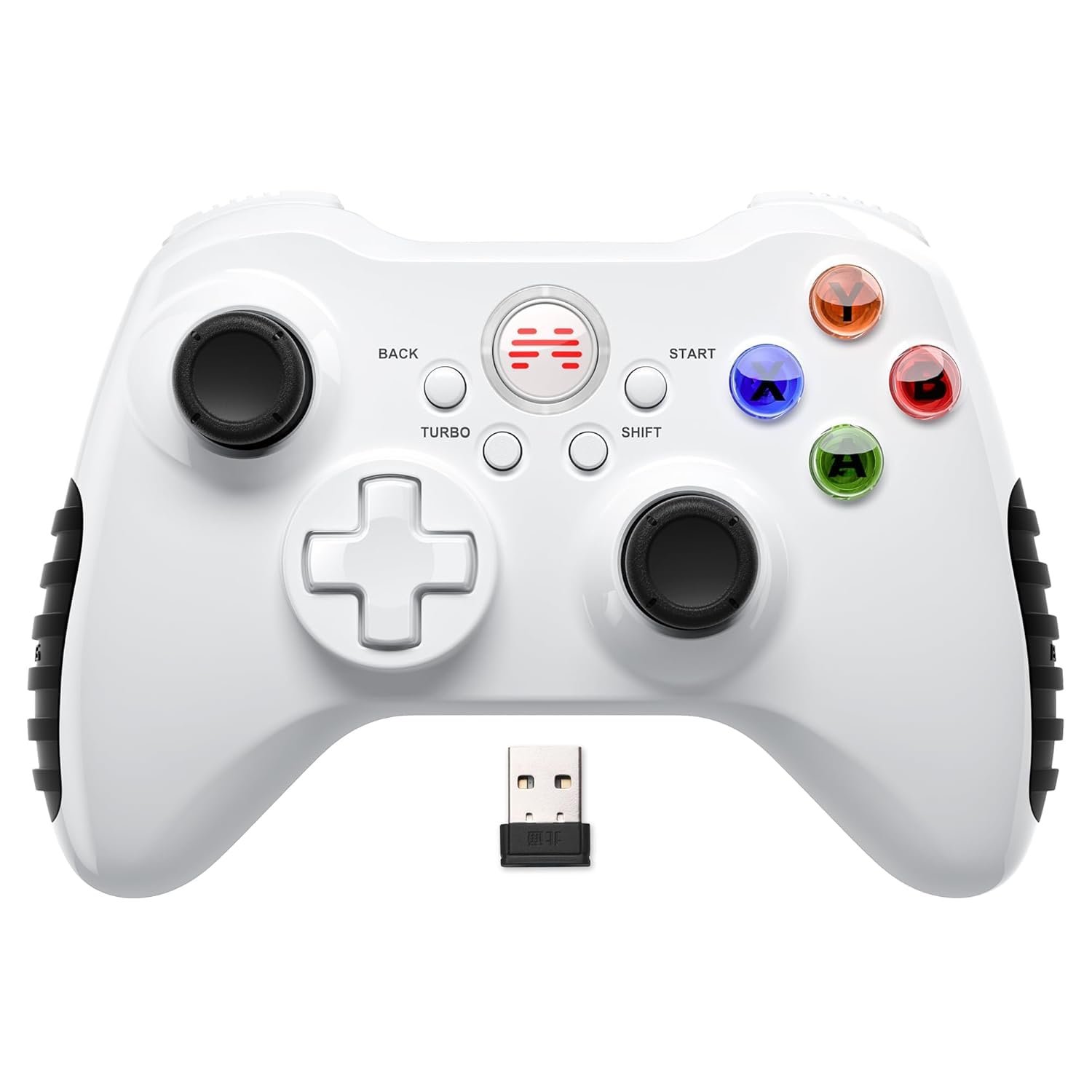 BEITONG Asura2 Wireless PC Gaming Controller,Camepad for PC Laptops Windows 7/8/10/11 Steam Emulator Game,Dual-Vibration and Turbo White