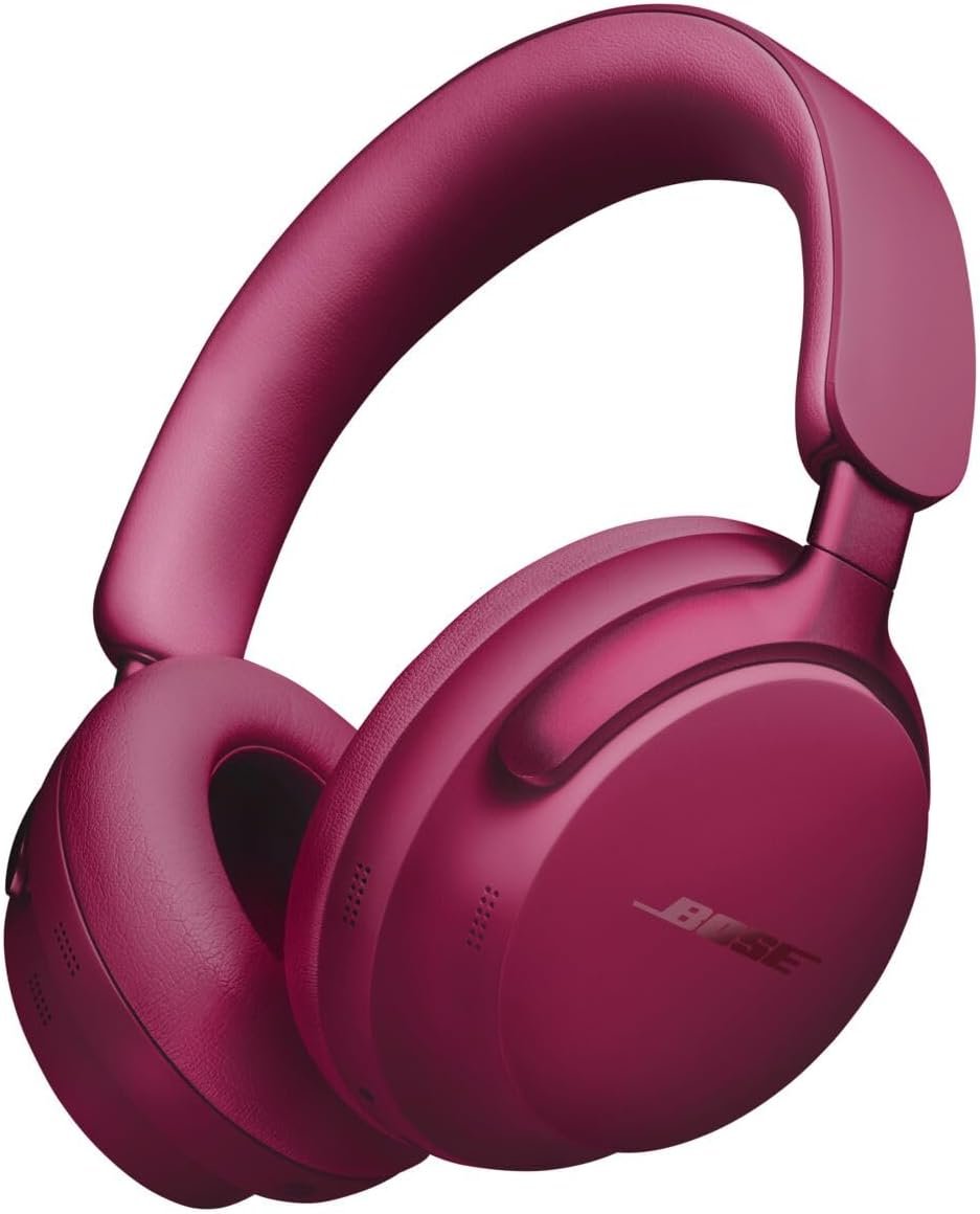 Bose QuietComfort Ultra Bluetooth Headphones, Wireless Headphones with Spatial Audio, Over Ear Noise Cancelling with Mic, Up to 24 Hours of Playtime, Deep Plum – Limited Edition Color