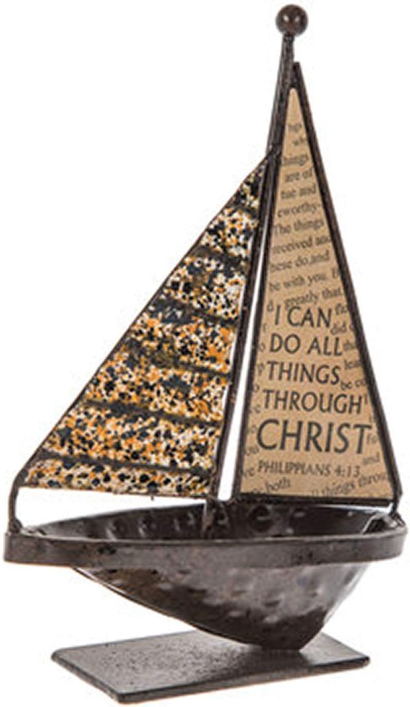 HomeTech Sailboat I can do All Things (Metal)