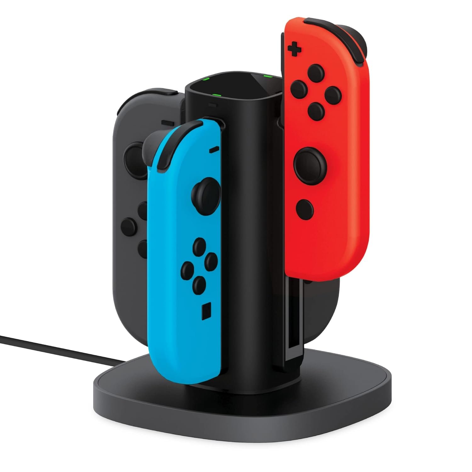 TalkWorks Joy-Con Charger Dock For Nintendo Switch Gaming Controllers – 4-Remote Docking Charging Station,USB Compatible w/ Switch OLED (Black)