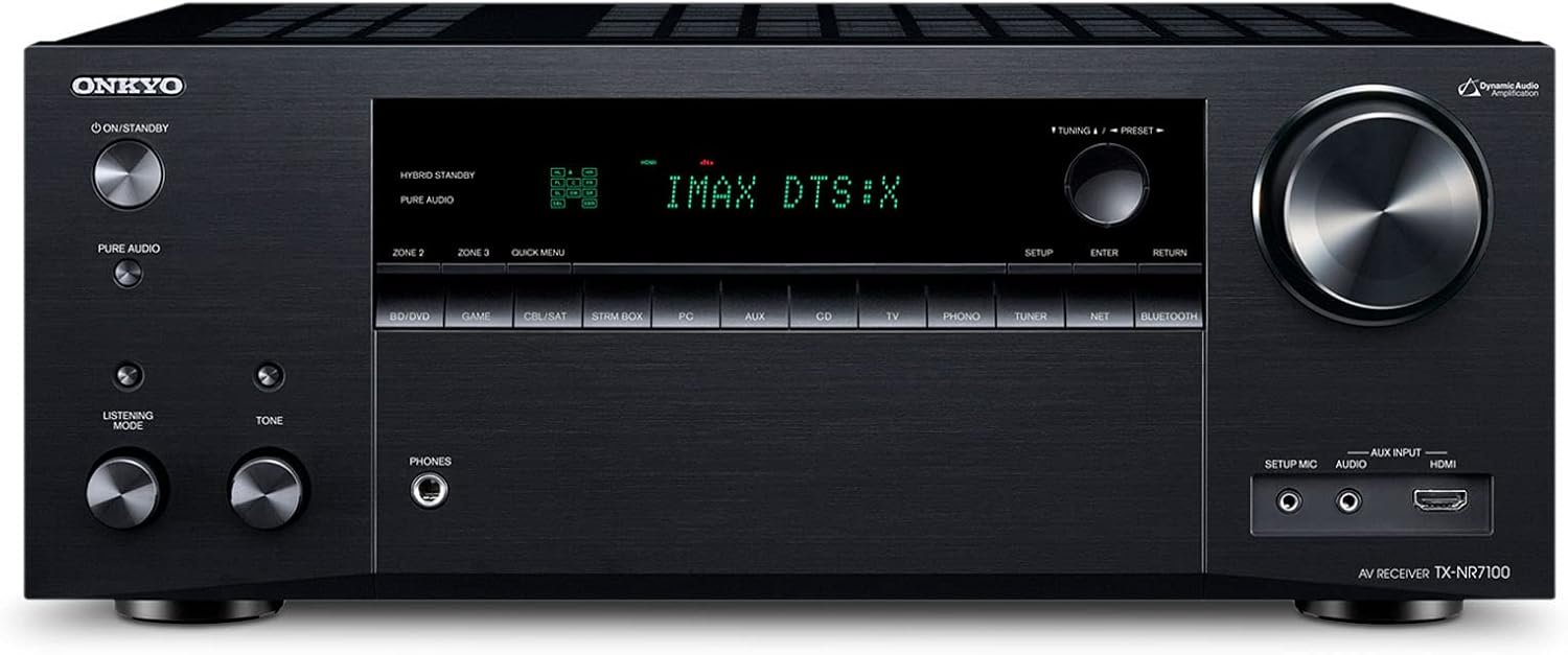 Onkyo TX-NR7100 9.2-Channel AV Receiver – 100 Watts Per Channel, Dirac Live Out of Box, Works with Sonos Certified, THX Certified and More