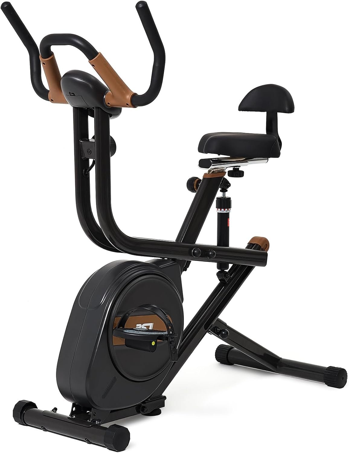 Stationary Exercise Bike for Home Workout, 3 IN 1 Foldable Indoor Cycling Bike for Seniors, 300LBS Capacity, 8-Level Magnetic Resistance, Seat Backrest Adjustments