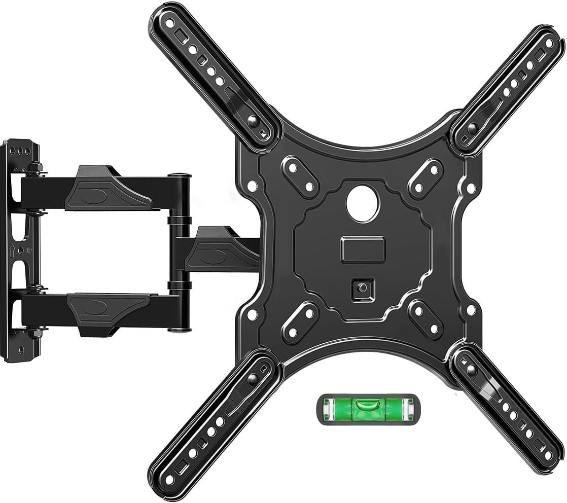 ELIVED TV Wall Mount for Most 26-60 Inch TVs, Wall Mount Bracket Max VESA 400x400mm, Swivel and Tilt Full Motion TV Mount with Single Stud Perfect Center Design, Corner Mount Holds up to 77 lbs.