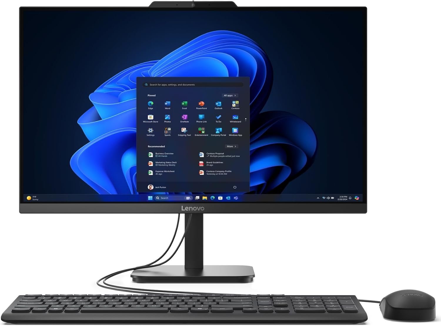 Lenovo V100 23.8 Inch FHD All-in-One Desktop Computer, Intel N100 Processor, 8GB RAM, 512GB SSD, Wi-Fi 6, Bluetooth 5.2, Windows 11 Home