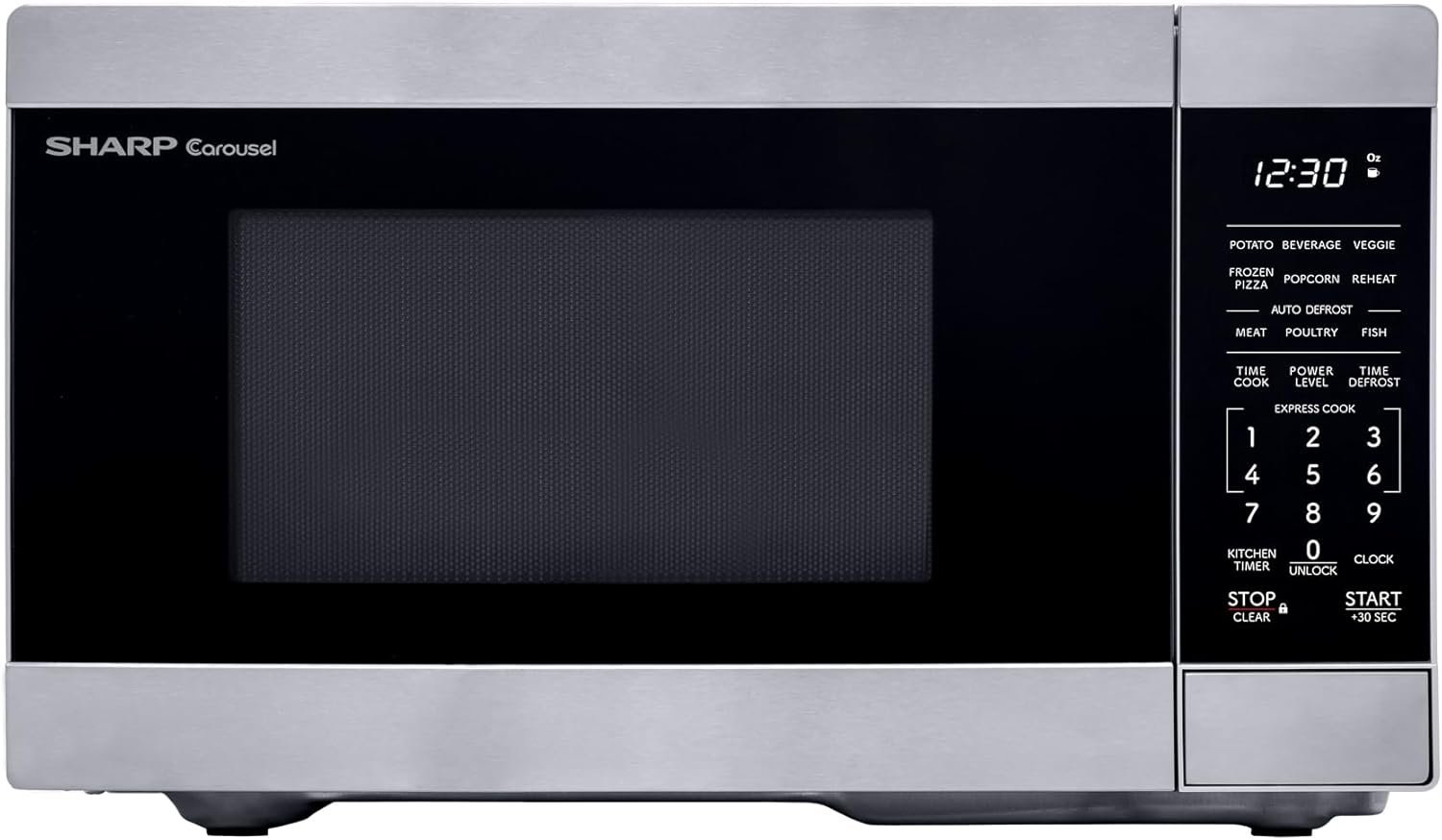 SHARP Countertop Microwave Oven with Removable 10.6″ Carousel Turntable, 900 Watt, 0.9 Cubic Feet, Stainless Steel