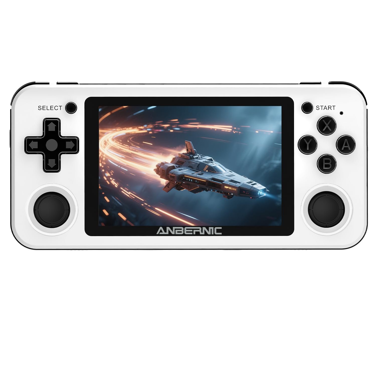 Anbernic RG351P Handheld Game Console RG353P Retro Gaming Console Portable Game Console Linux and Android Dual OS 3.5″ IPS Screen 64G TF Card 3500mAh Battery Support 5G WiFi 4.2 Bluetooth White