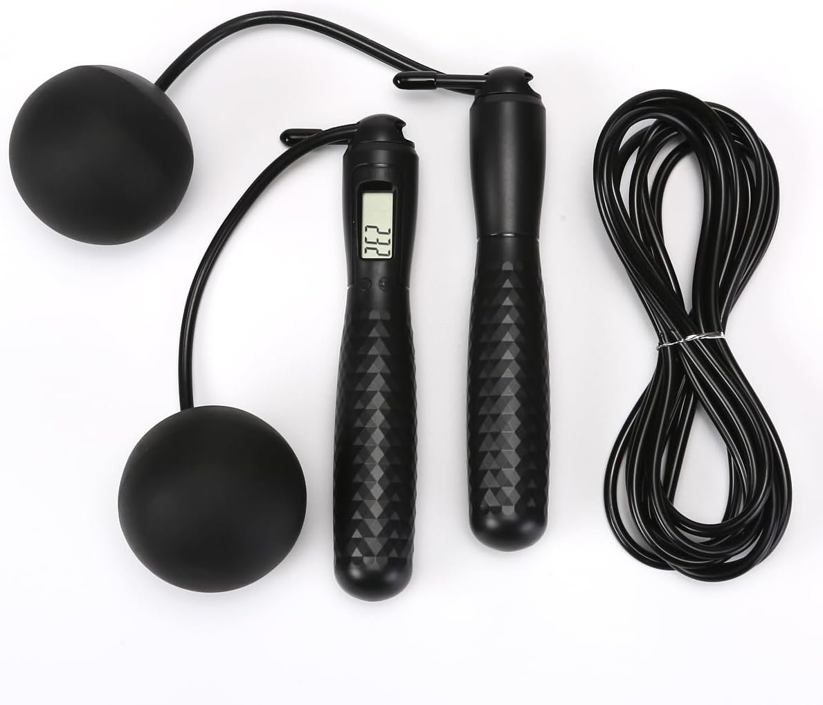 Cordless Jump Rope with Counter – Ropeless Jump Rope 2 In 1 with Large Cordless Ball-Weighted Jump Rope for Women with LCD Display