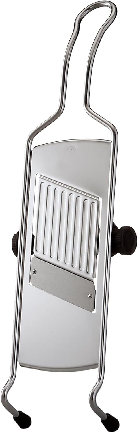Rosle 95028 Stainless Steel Adjustable Gourmet Food Slicer Hand-Held Mandoline With Hand Guard