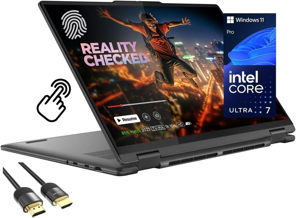 Lenovo Yoga 7i 2-in-1 Laptop, 16″ 2K Touchscreen Display, Core Ultra 7 155U (Up to 4.80 GHz), 16GB DDR5, 2TB PCIe 4.0 SSD, Wi-Fi 6E, Backlit KB, FP Reader, TB 4, Webcam, Keypad, PDG HDMI, Win 11 Pro