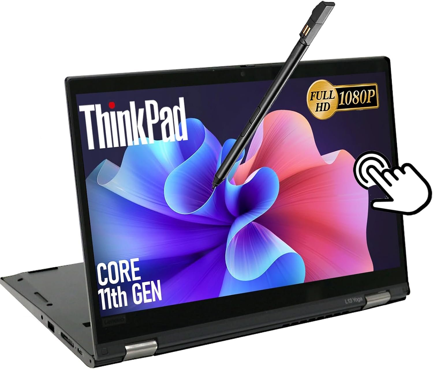 Lenovo ThinkPad L13 Yoga Gen2 2-in-1 Laptop, 13.3″ FHD IPS Touchscreen Notebook with Stylus Pen, Intel Core i5-1135G7, 16GB RAM 512GB SSD, Lightweight, Fingerprint, Windows 11 Pro(Renewed)