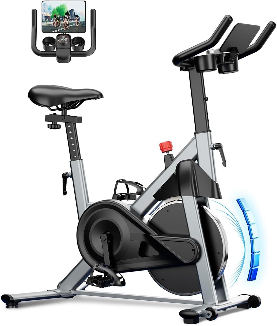 Superun Exercise Bike, Stationary Bikes for Home Gym with 32-Level Magnetic Resistance, 300LBS Capacity Indoor Cycling Bike with Comfortable Seat, LED Display