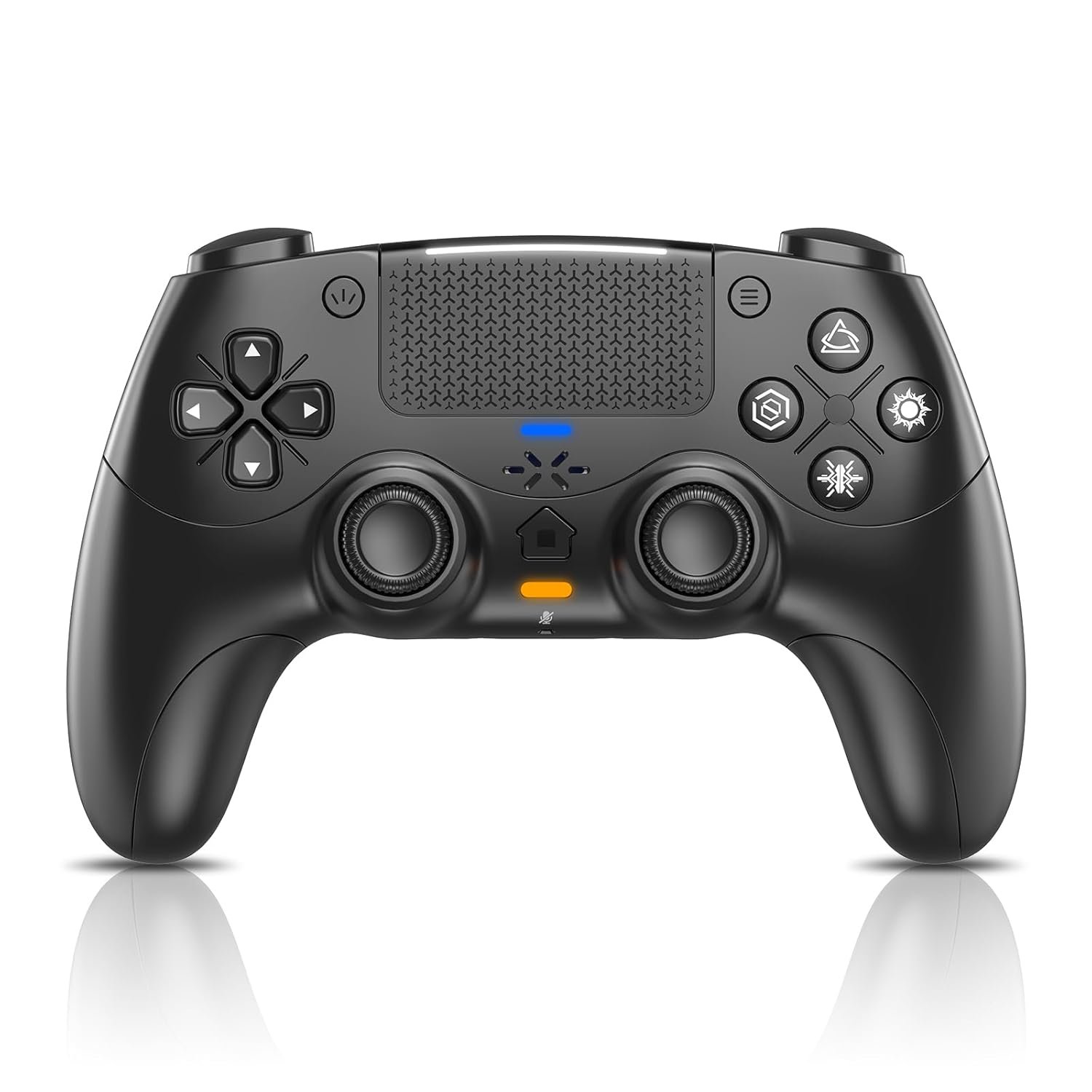 Nonbliep for PS5 Controller, Dynamic Response Triggers Wireless Controller for PS5/Slim/Pro/PC, Quad-Motor Haptic Vibration, 2000mAh, Mic, Speaker, 6-Axis Gyro Sensor – Black
