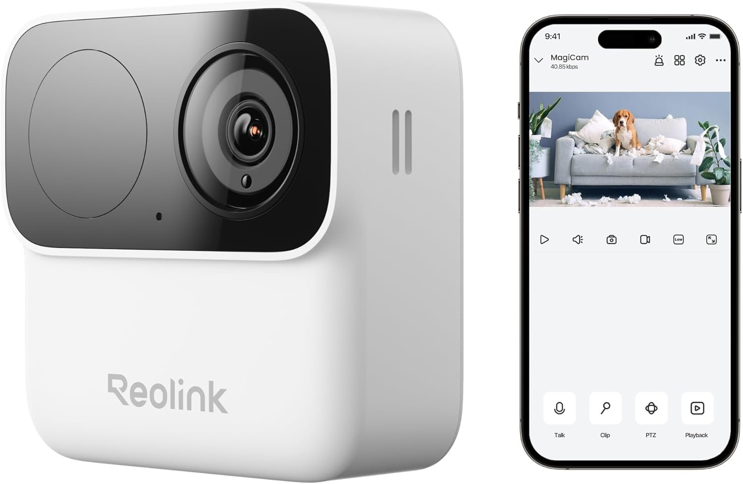 REOLINK Security Cameras Wireless Outdoor, 1080p Night Vision, AI Person Detection, Magnetic Mount Indoor Camera, Dual-Band 2.4/5GHz WiFi, No Subscription, IP67, 9-Month Battery Life, Argus MagiCam