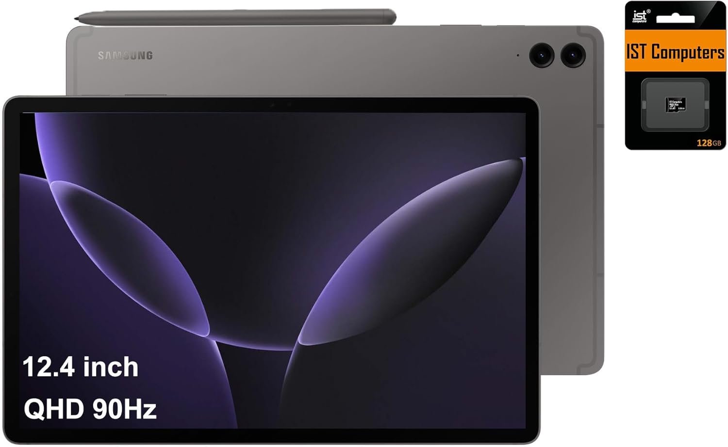 SAMSUNG Galaxy Tab S9 FE+ Plus Android Tablet (12.4” Touchscreen, 8GB RAM, 256GB Storage, Long Battery Life, S Pen, 1 Front Camera + 2 Rear Cameras, Lightweight Durable Design) SM-X610