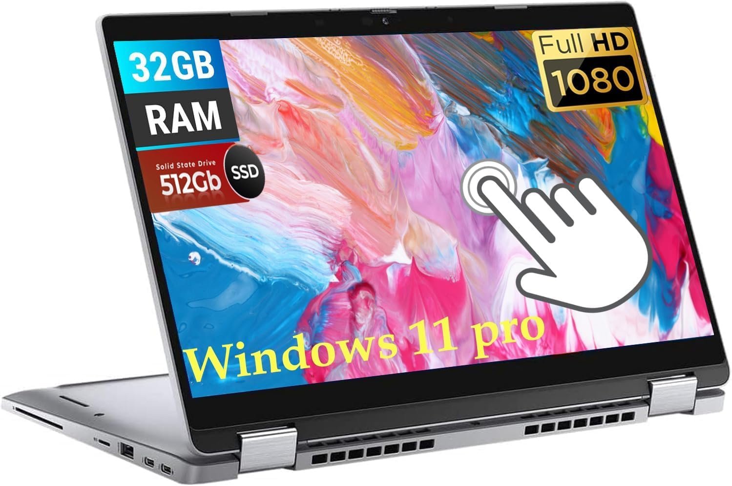 Dell Latitude 5320 2-in-1 Touchscreen, 13.3″ FHD (1920x 1080), Intel i7-1185G7 (3.0-4.8GHz), 32GB RAM, 512GB SSD, Backlit Keyboard, Windows 11 Pro (Renewed)
