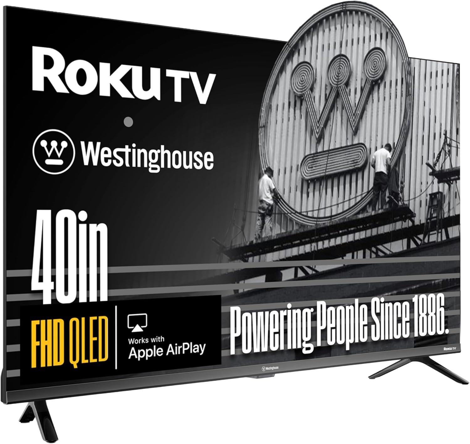 Westinghouse Roku TV – 40 Inch Smart TV, FHD QLED Television w/Dolby Digital+, Wi-Fi & Mobile App Connectivity, Flat Screen, Bluetooth, Compatible w/Apple AirPlay, Alexa, & Google Assistant