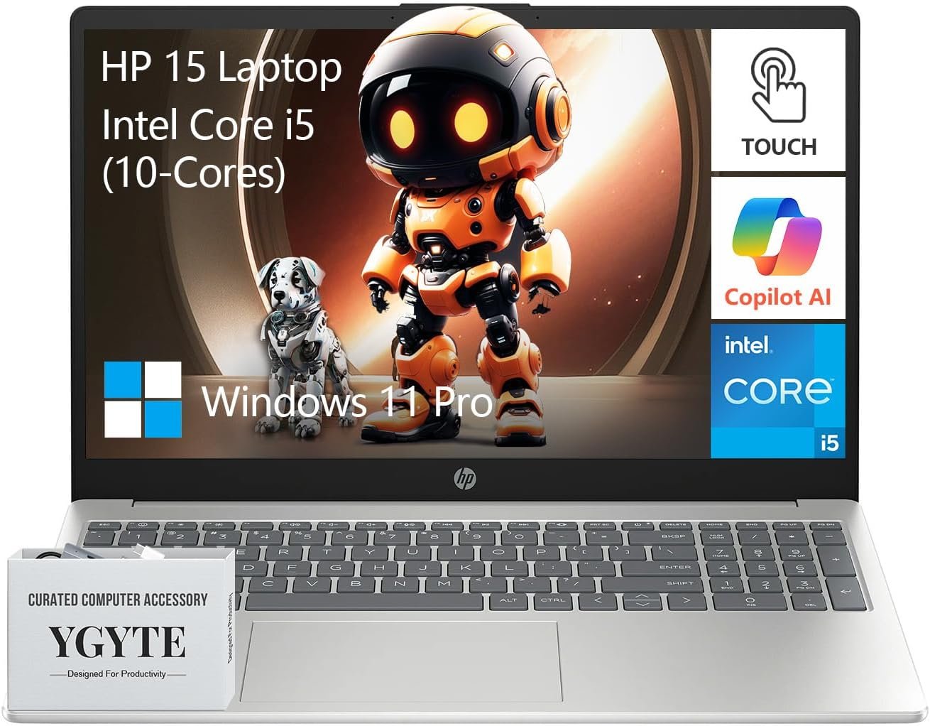 HP 15.6 Laptop Touchscreen Computer, Intel 10-Core i5,Touch Screen Laptop 15 Inch, 16GB RAM 1TB SSD, Windows 11 Pro, Number Pad